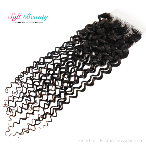 150% Density Curly Wave Swiss Virgin Real 12a Thin Transparent hd 4x4 Cuticle Aligned Hair Lace Closure hd